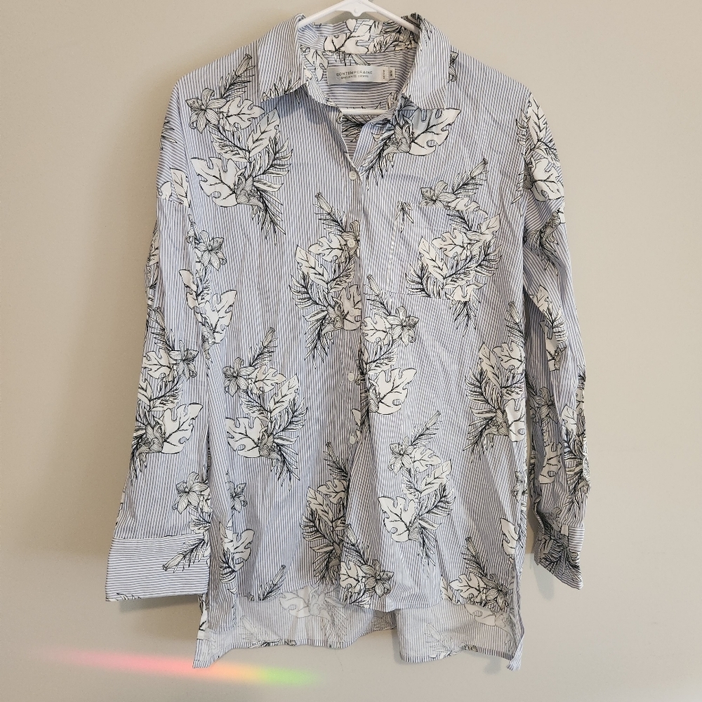 Contemporaine by Simons Striped Button Up